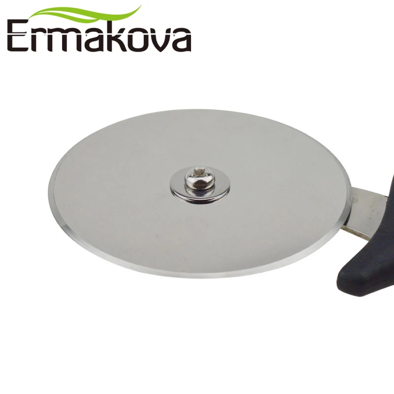 ERMAKOVA 7.5cm(3") Diameter Stainless Steel Pizza Cutter Pizza Knife Anti-Slip Handle Cake Bread Round Knife Cutter To