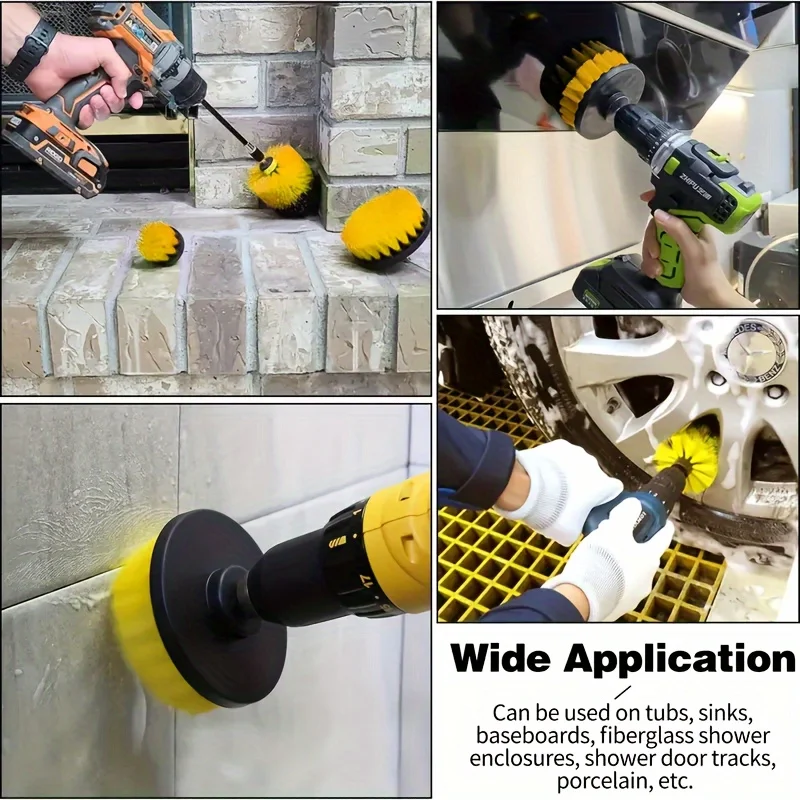 6 Pieces Drill Brush Set,Multipurpose Power Scrub Brush,For Grout Floor,Bathroom,Tub,Tile,Corner,Floor,Car Wheel,Dead Corner