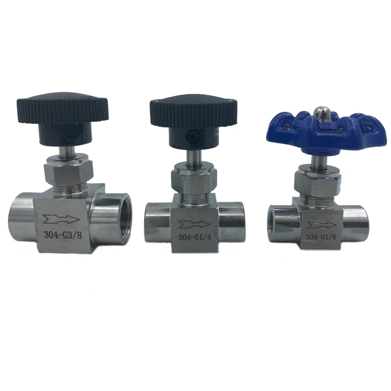 

304 Stainless Steel Female Thread Needle Valve Flow Micro-regulating Valve High Pressure Needle Valve 1/8" 1/4" 3/8" 1/2"