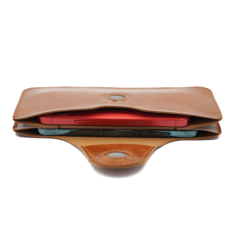Sleek Double Layer PU Leather Clutch Bag
