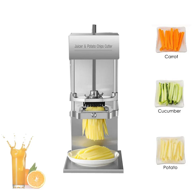Commercial Juicer & Electric Potato Taro Chip Cutter Machine French Fry Fries Cutter Machine