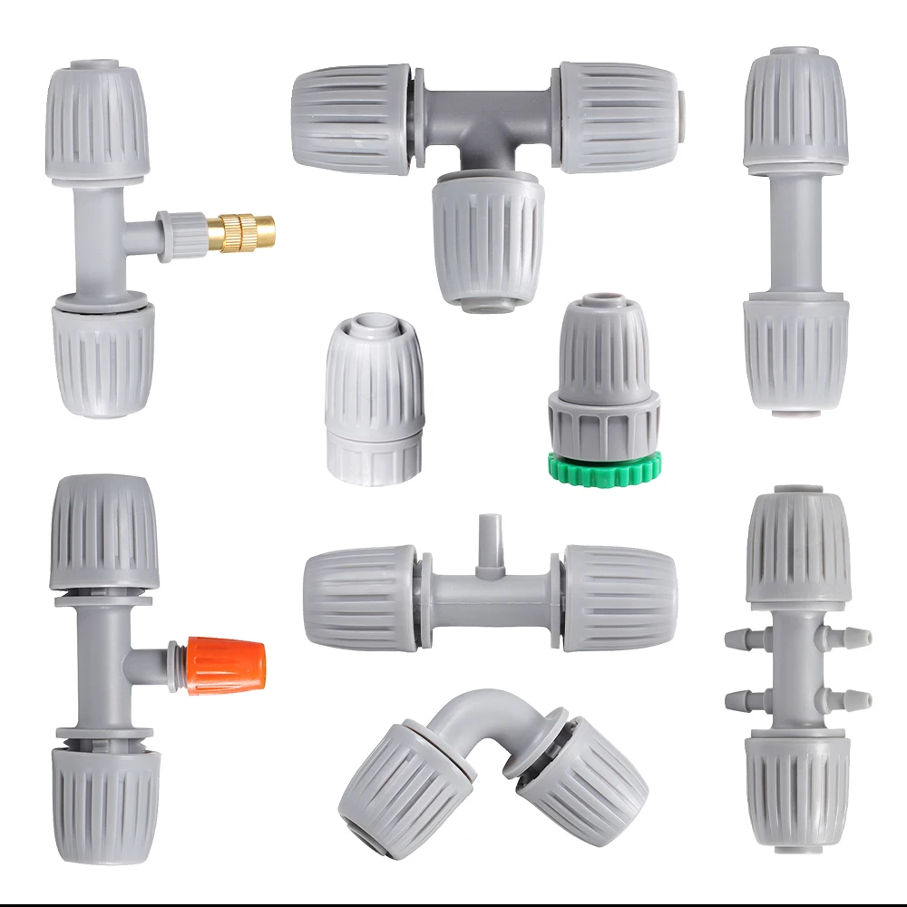 

16mm 1/2'' PE Pipe Locked Connector Lock Nuts Garden Water Coupling Pipe 4/7mm Hose Fittings Garden Agriculture Irrigation Joint