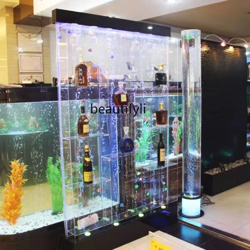 

Acrylic Wine Cabinet Wine Rack Water Curtain Wall Running Water Wall Led Bubble Bath Curtain Fish Tank Aquarium Viewing Screen