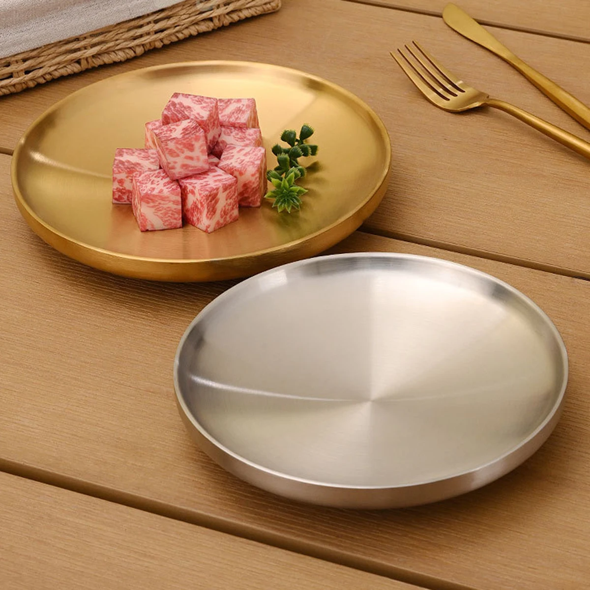 Korean Version of 304 Stainless Steel Double Disc Barbecue Plate Insulated Flat Plate