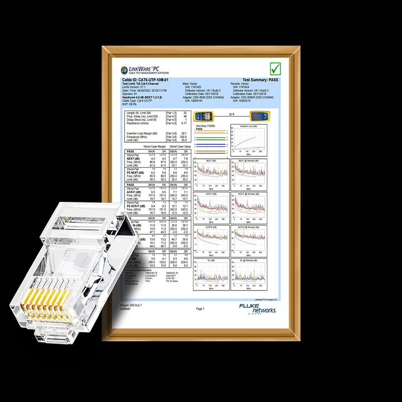 Ethernet Network Plug COMNEN CAT5E RJ45 Modular Plug Connector UTP Pass Through RJ45 Ethernet Connectors Crystal End Gold-Plated 8P8C Crimp Ethernet