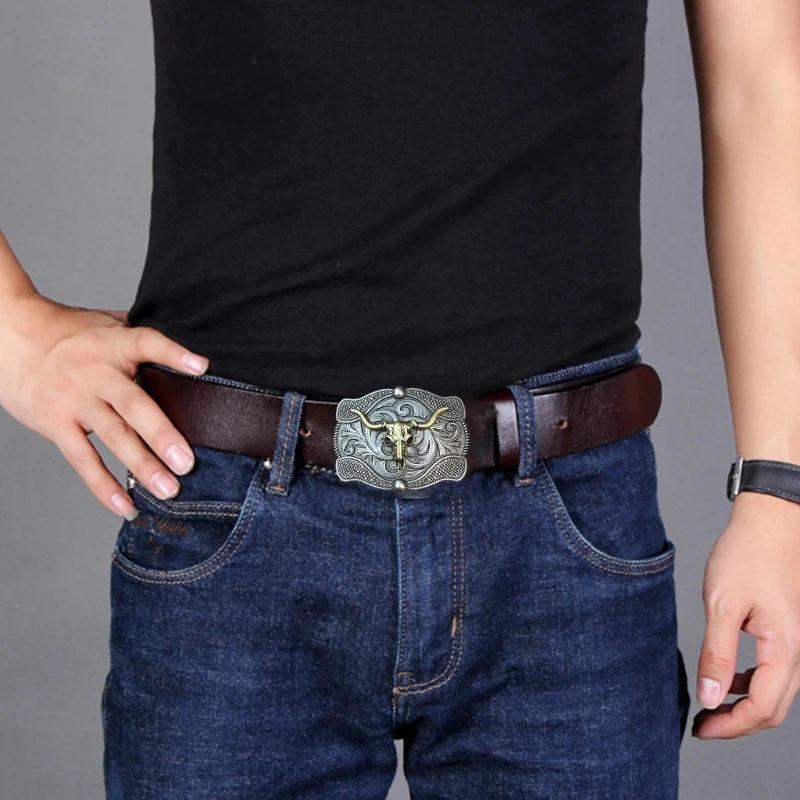 Skull Belt Buckle for Waist Belt Replacement Cowboy Clothing Accessories