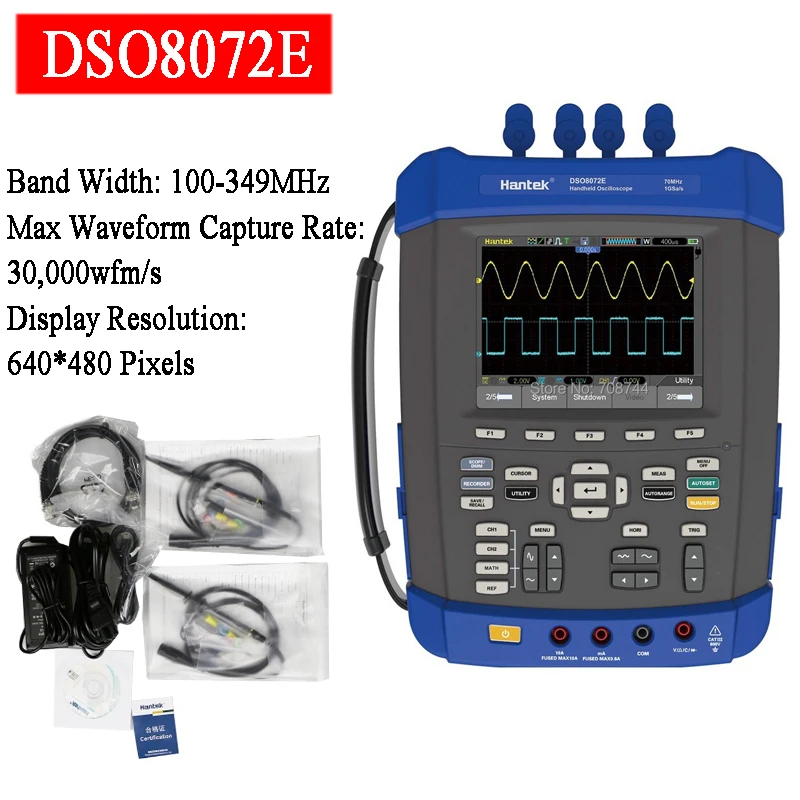 Hantek Dso8072e Oscilloscope High Bandwidth 70mhz-200mhz Oscilloscope 1gs/s  Sample Rate 2m Memory Depth Power Meters AliExpress