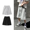 Summer New Y2K Solid Color Cotton Loose Men's Sports Pants Shorts Street Wear Simple Drawstring Straight Casual Shorts Male 1