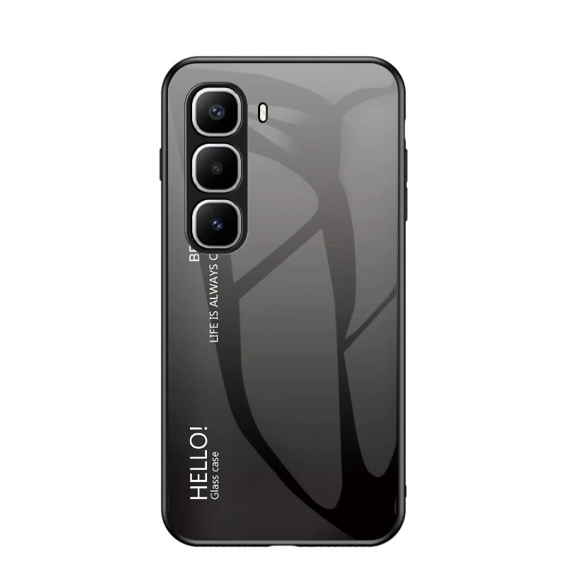 Gradient Tempered Glass Hard Back Protective Case with Bumper