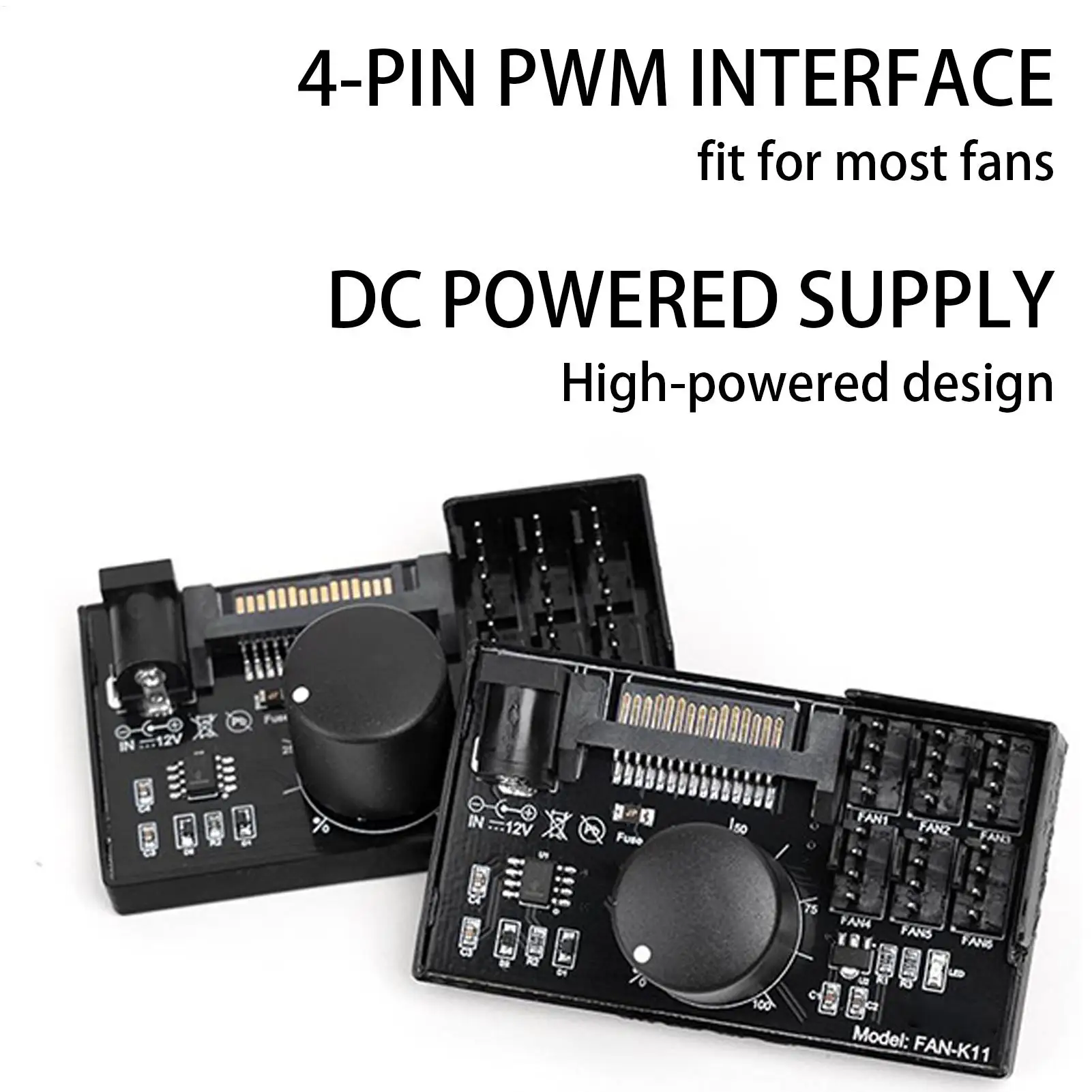 PC Fan Controller Hub Pwm Fan Splitter Hub 4 Pin Interface Cooling Accessories for Workstation Server Game Room Laptop