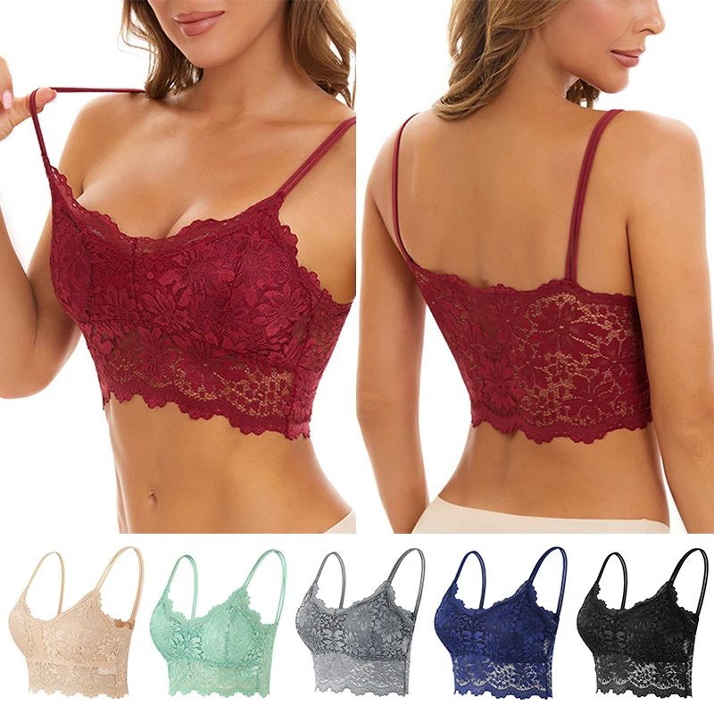 

Women Sexy Bra Top Lingerie Anti Glare Lace Vest Tops Bra Lace Comfortable Strapless Thin Bralette Wrapped Chest Back Strap