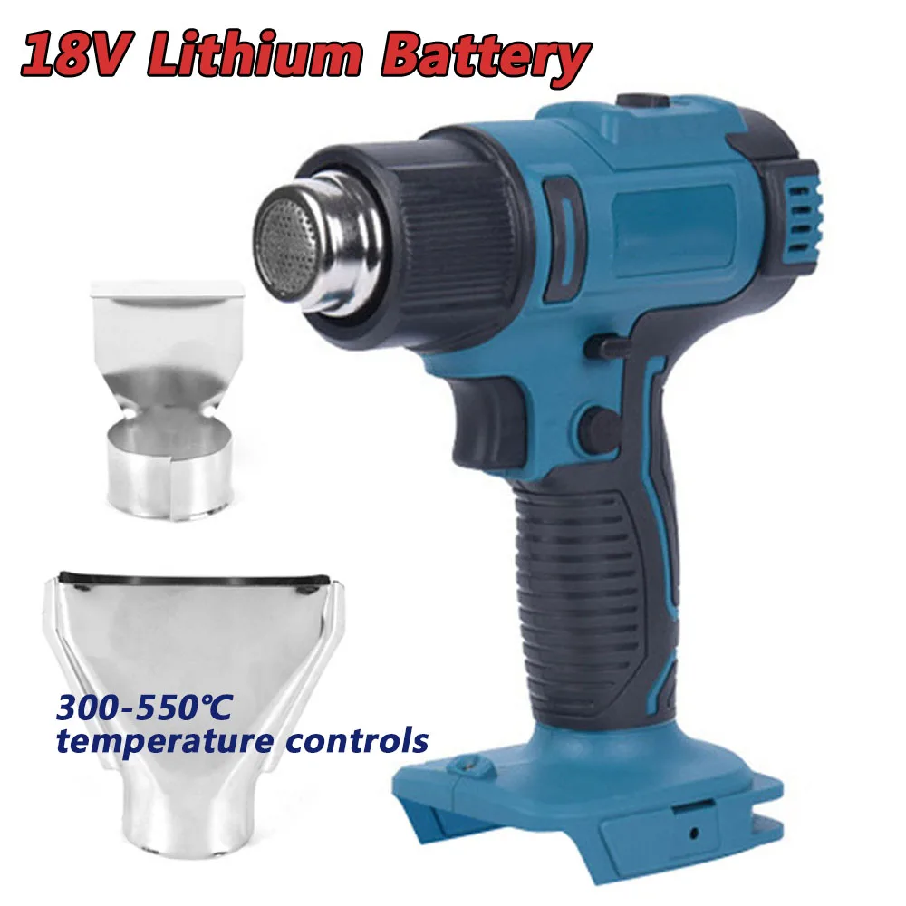Cordless Adjustable Hot Air Gun Machine Rechargeable Heating Equipment Temperatures with 2 Nozzle Makita 18V Battery | Дом и сад