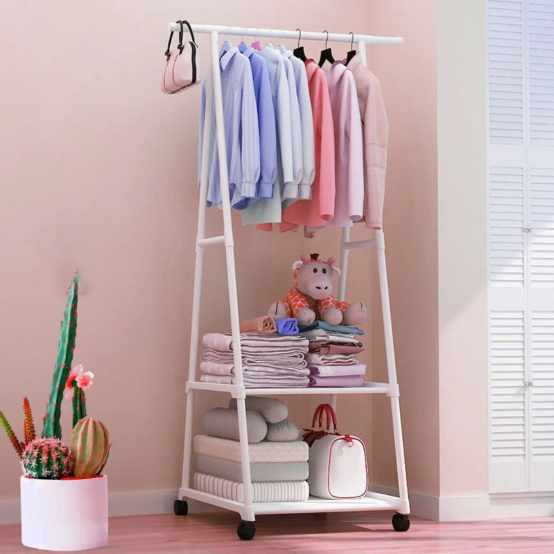 Porte-vêtements monté au sol, cintre Simple, porte-chapeaux, chambre pliante triangulaire, ménage, sac suspendu d'intérieur, vêtements