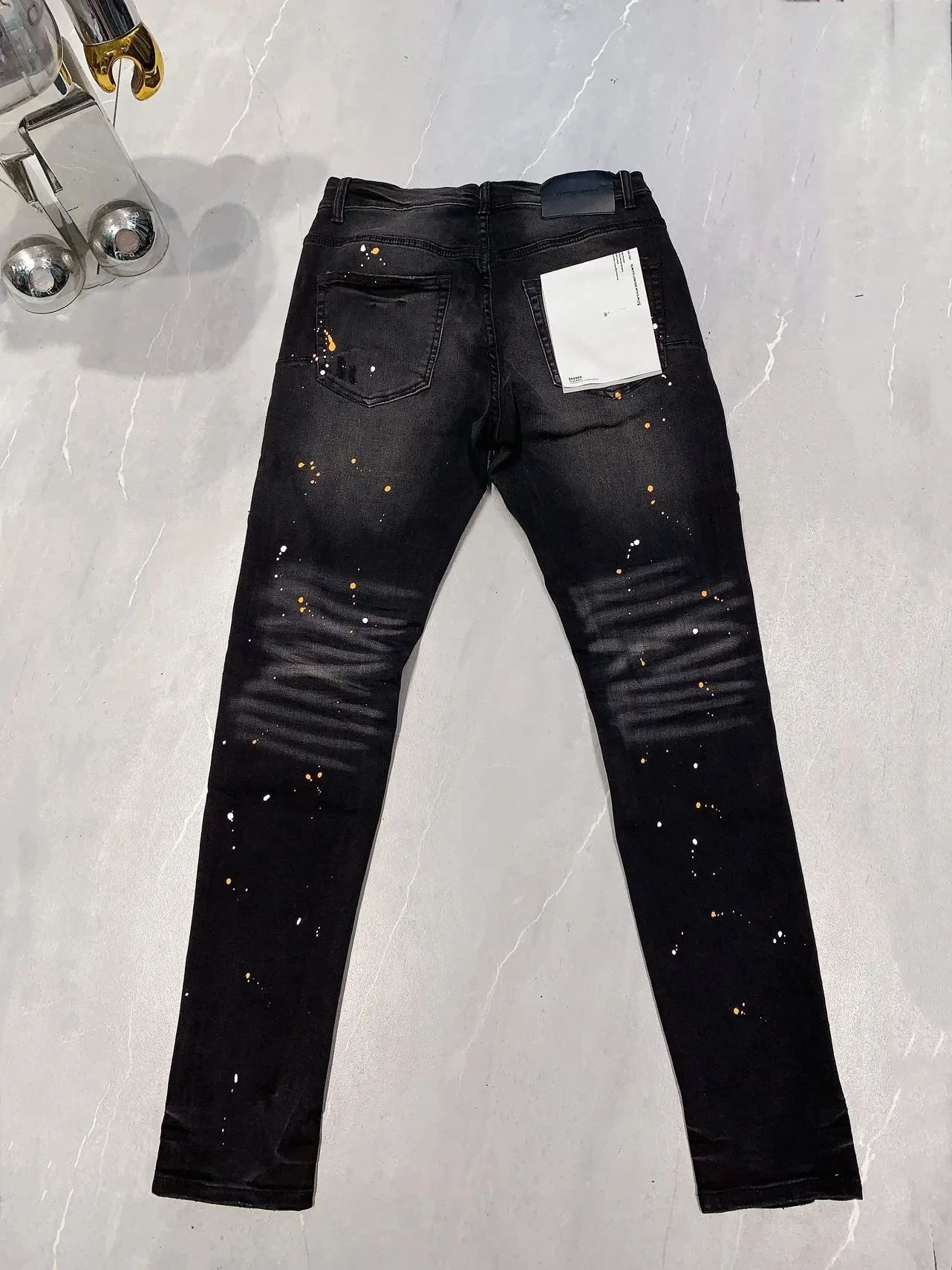 

Purple ROCA Brand jeans Fashion high quality with high street paint distressed Repair Low Rise Skinny Denim pants