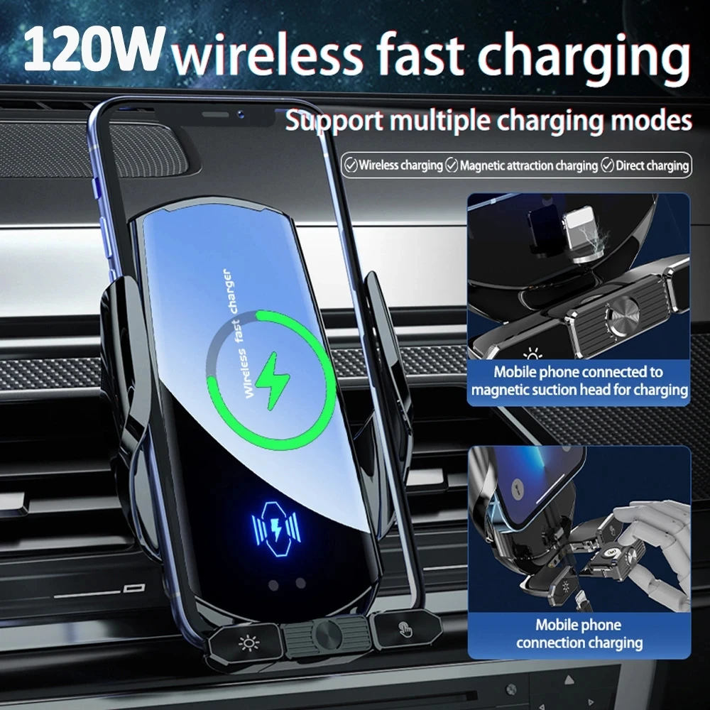 15W car wireless charger stand for iPhone 16 15 14 13 12 Pro Max Samsung 3 in 1 magnetic adapters phone fast charging