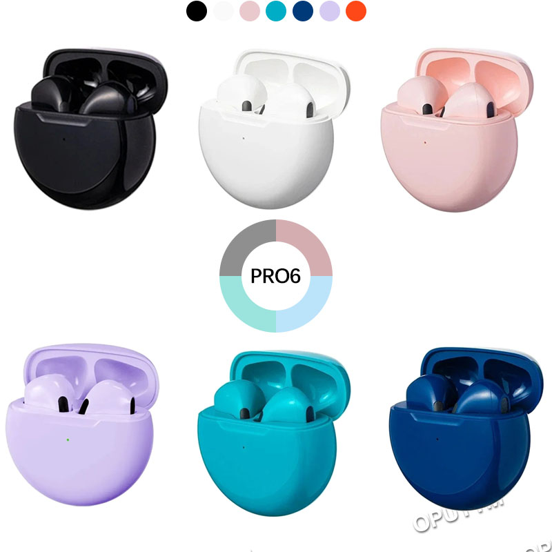  TWS Pro6 Earphone Bluetooth Headphones with Mic 9D Stereo Pro 6 Earbuds for Xiaomi Samsung Android Wireless Bluetooth Headset 
