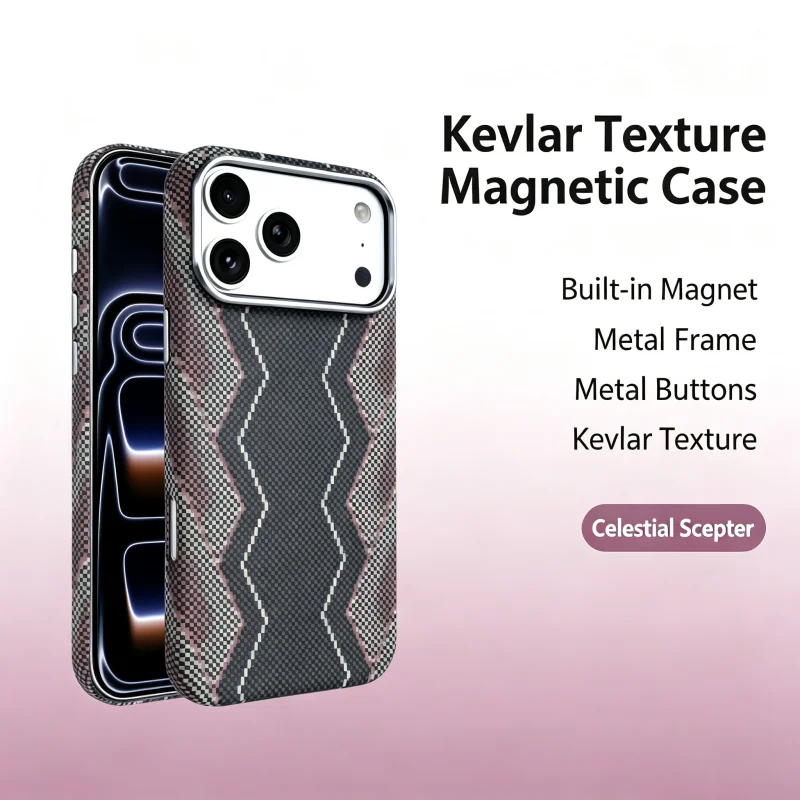 Premium Kevlar Carbon Fiber Magnetic Case - Shockproof Wireless Charging Cover