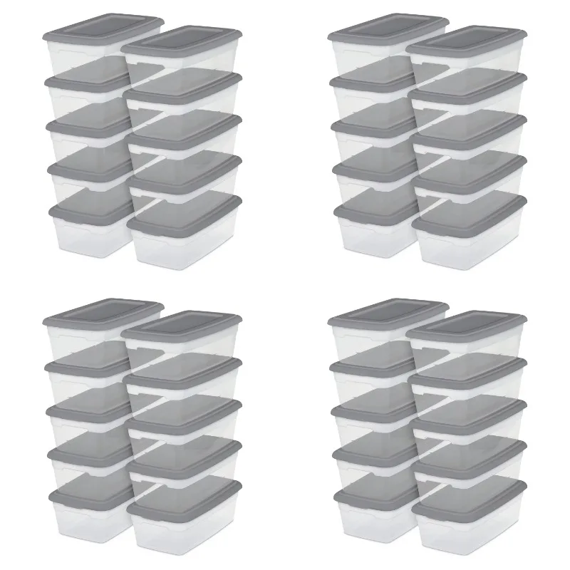 

Sterilite 6 Qt. Пластиковый ящик для хранения, титан, набор из 40 контейнеров
