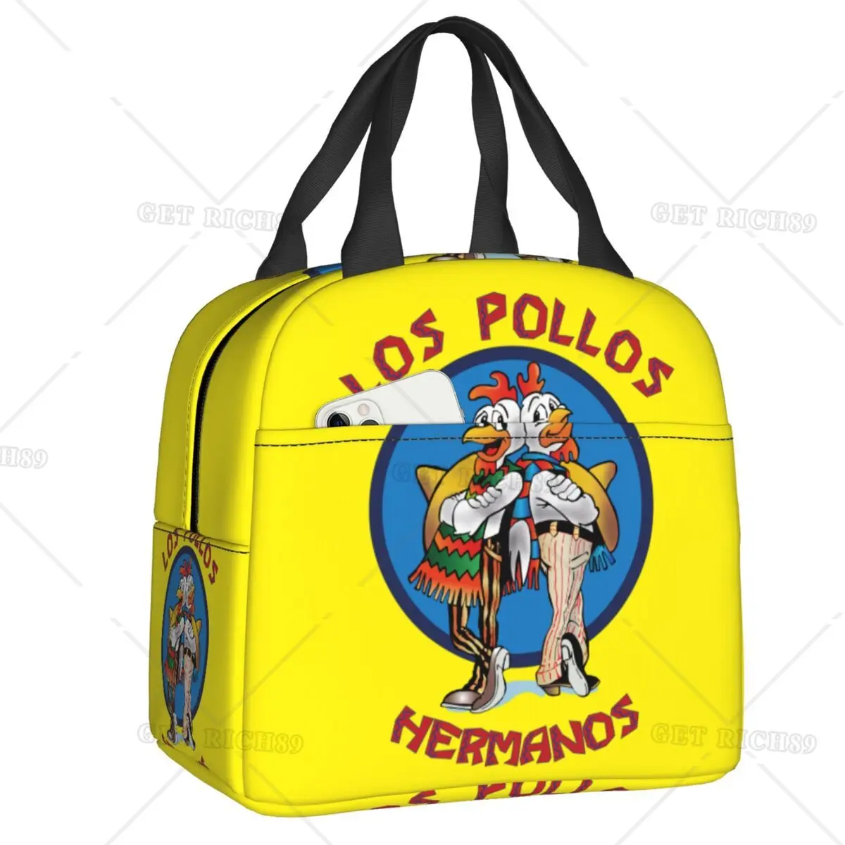 

Breaking Bad Lunch Box Cooler Thermal Insulated Los Pollos Hermanos Chicken Brothers Lunch Tote Bag for Women Kids Food Bags