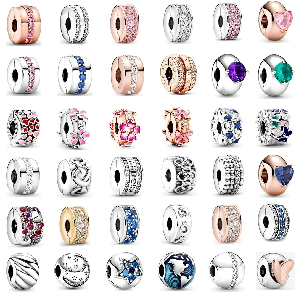 925 Sterling Silver Classic Flowers Love Beads for Original Pandora Bracelet Beads Pendant Colorful Women Jewelry DIY Gift simple and beautiful jewelry 925 sterling silver accessories original logo rose gold snake bracelet diy women s gift