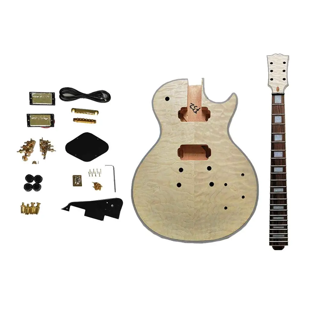 Water Rippling LP Guitar Material Kit African Neck Instrument