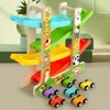 Wooden Ramp Racing Toddler Toy Car Set Montessori Educational Toy Game Mini Inertia Slide Roller Coaster Racing 3