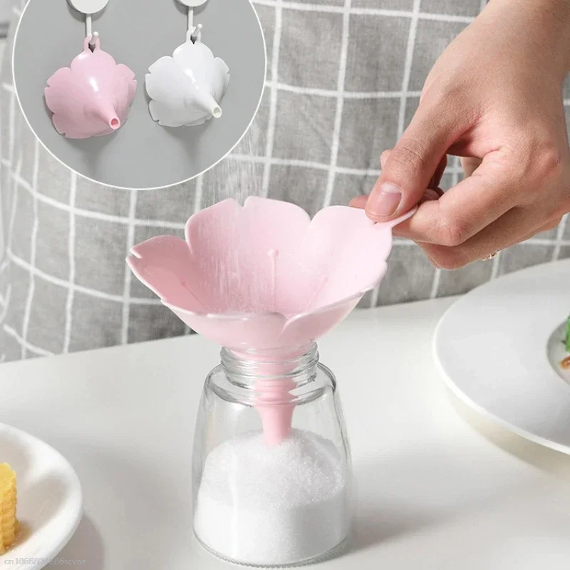 

2Pc Kitchen Cherry Blossom Style Funnels Home Olive Oil Condiments Liquid Powder Dispenser Kitchen Accessories Kitchen Tools