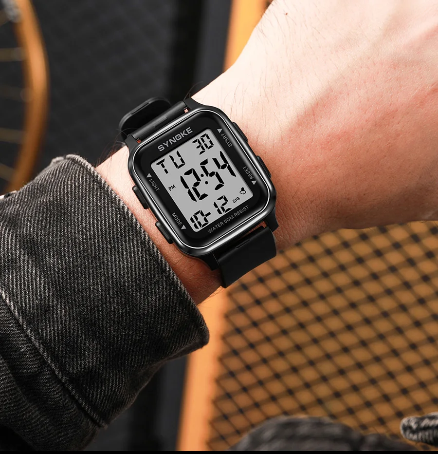 Synoke outdoor militär digital uhr neu für männer mode retro herren uhr sport wasserdicht herren uhr multifunktion ale leuchtend – Detail 6
