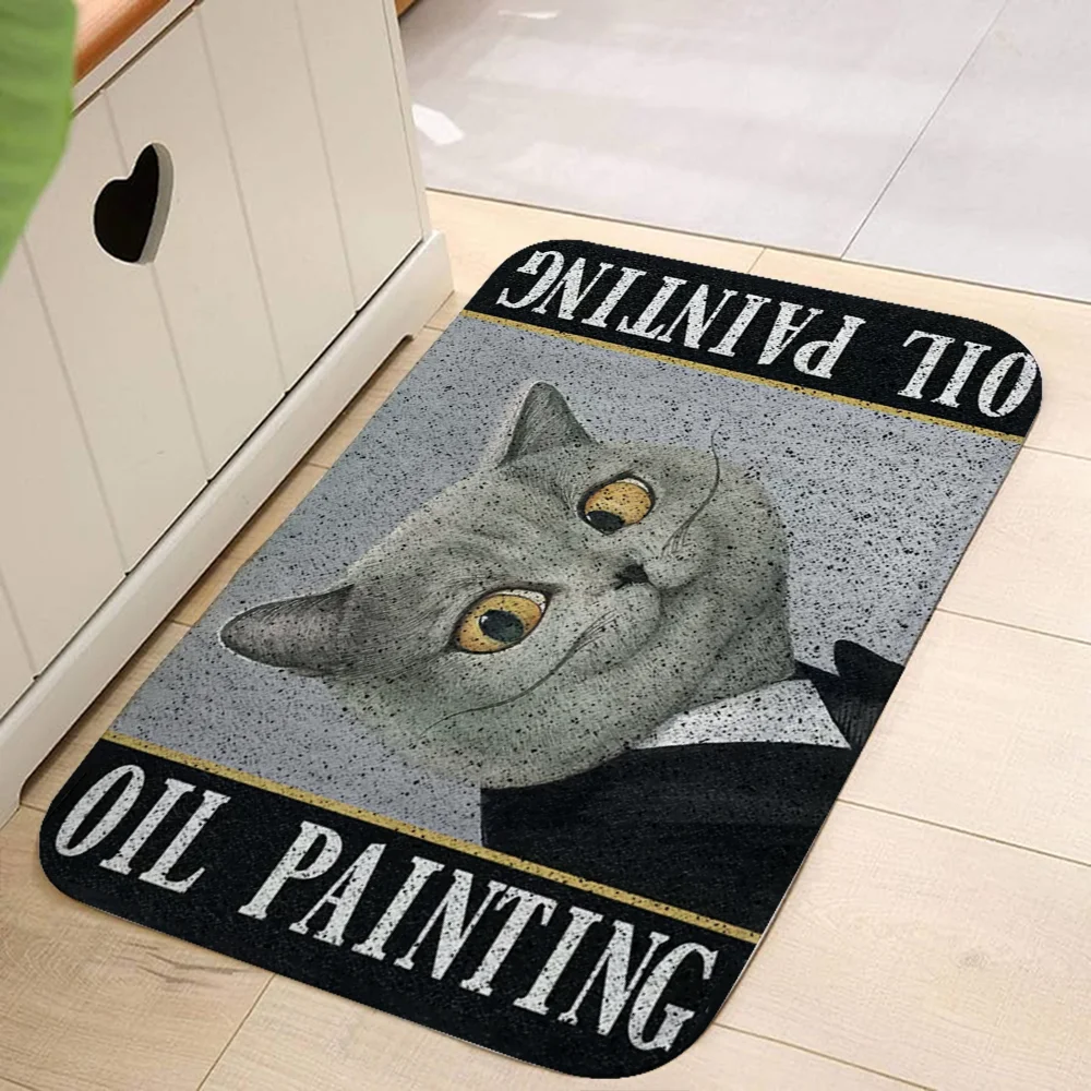 World Famous Painting Cat Modern Home Decoration Accessories Outdoor Doormat Entrance Door Mat Entrance Out Home Decor Items 2