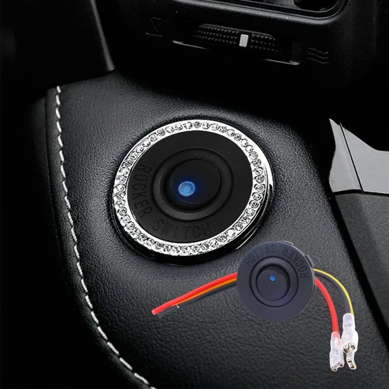 20mm Round Rocker Toggle Switch Shell Housing 12V LED ON OFF for Car Truck Golf Cart Dash Panel Blue Red Lighted