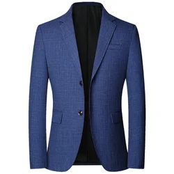 New Male Korean Design Trench Coats Men Plaid Blazers Jackets Suits Coats Business Casual Slim Fit Blazers Coats Men's Clothing