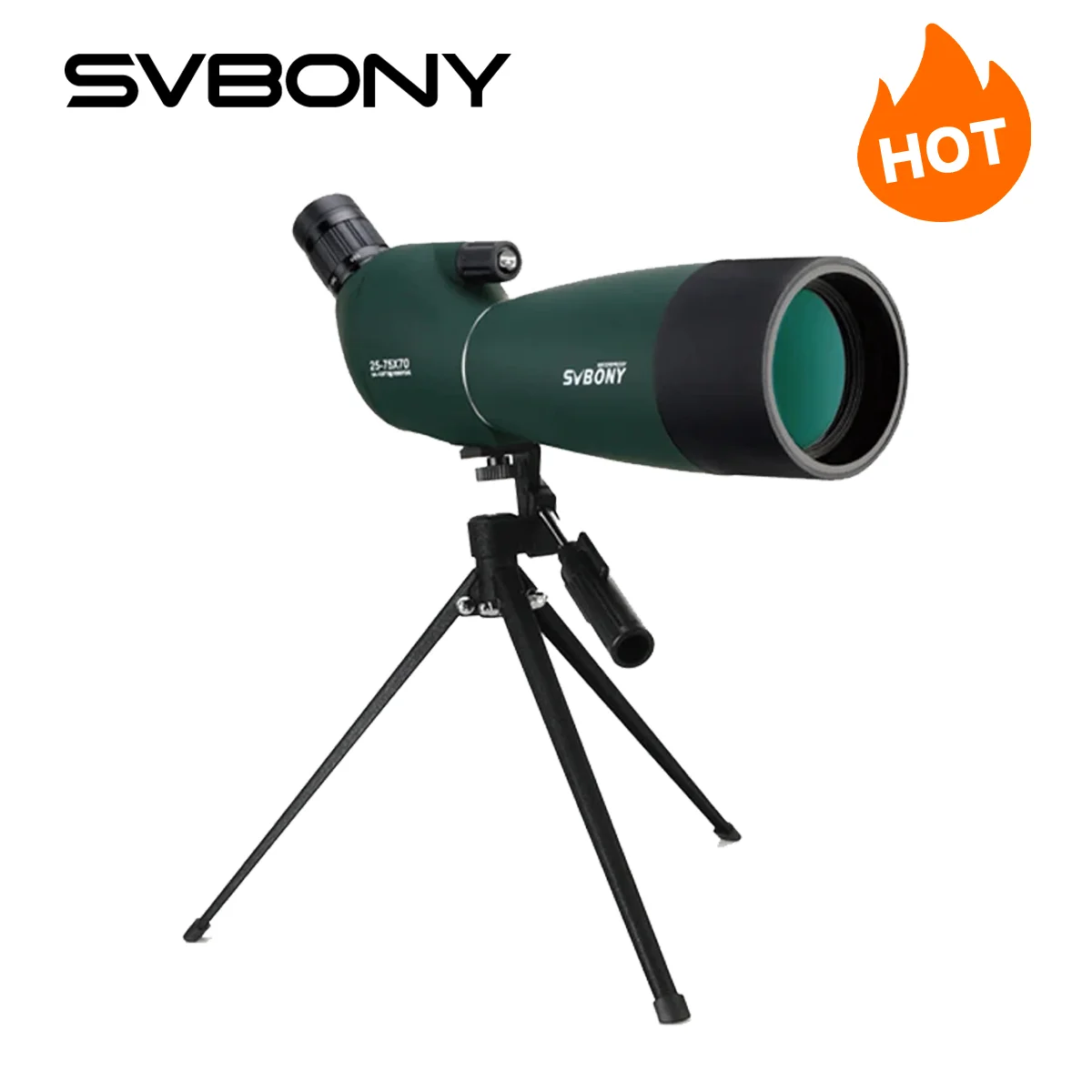 Spotting Scope SVBONY SV28 25-75x70 Waterproof Range Shooting Compact Target Shooting Wildlife Outdoor With Tripod