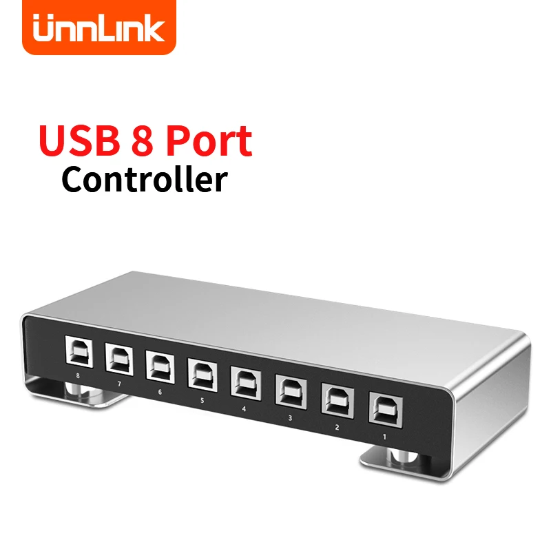 Unnlink USB 8 Port Synchronous Controller USB KM 1 Set of Keyboard Mouse Control 8 PCs/computer/Laptops/Tables for Workstation usb kvm switch