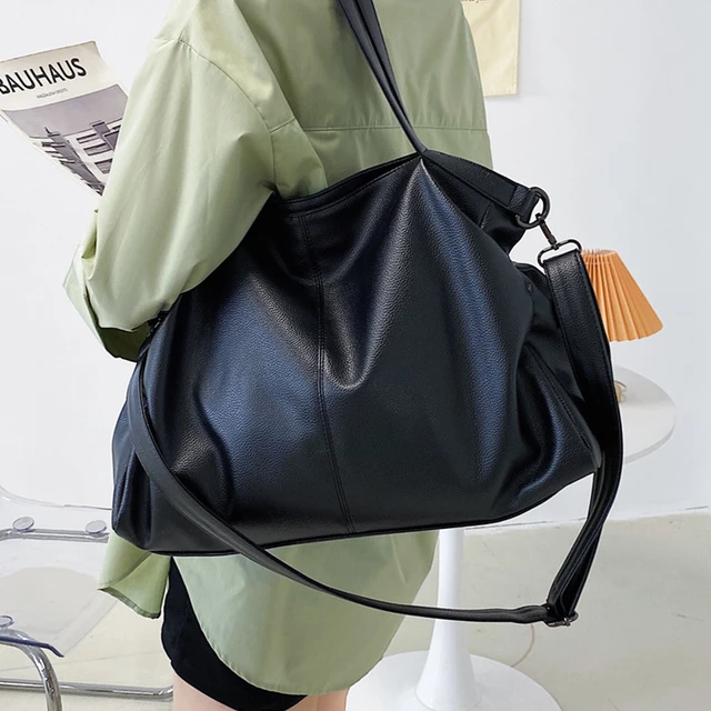 Große Schwarz Tote Taschen für Frauen Große Hobo Shopper Tasche Geräumige  Handtasche Qualität Weiche Leder Crossbody-tasche Damen Reise Schulter  tasche - AliExpress