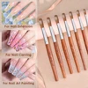 KADS Kolinsky Acrylic Nail Brush for Manicure Powder CRIMPED ROUND Red Wood Handle Professional Tool Manicure Brushes 4