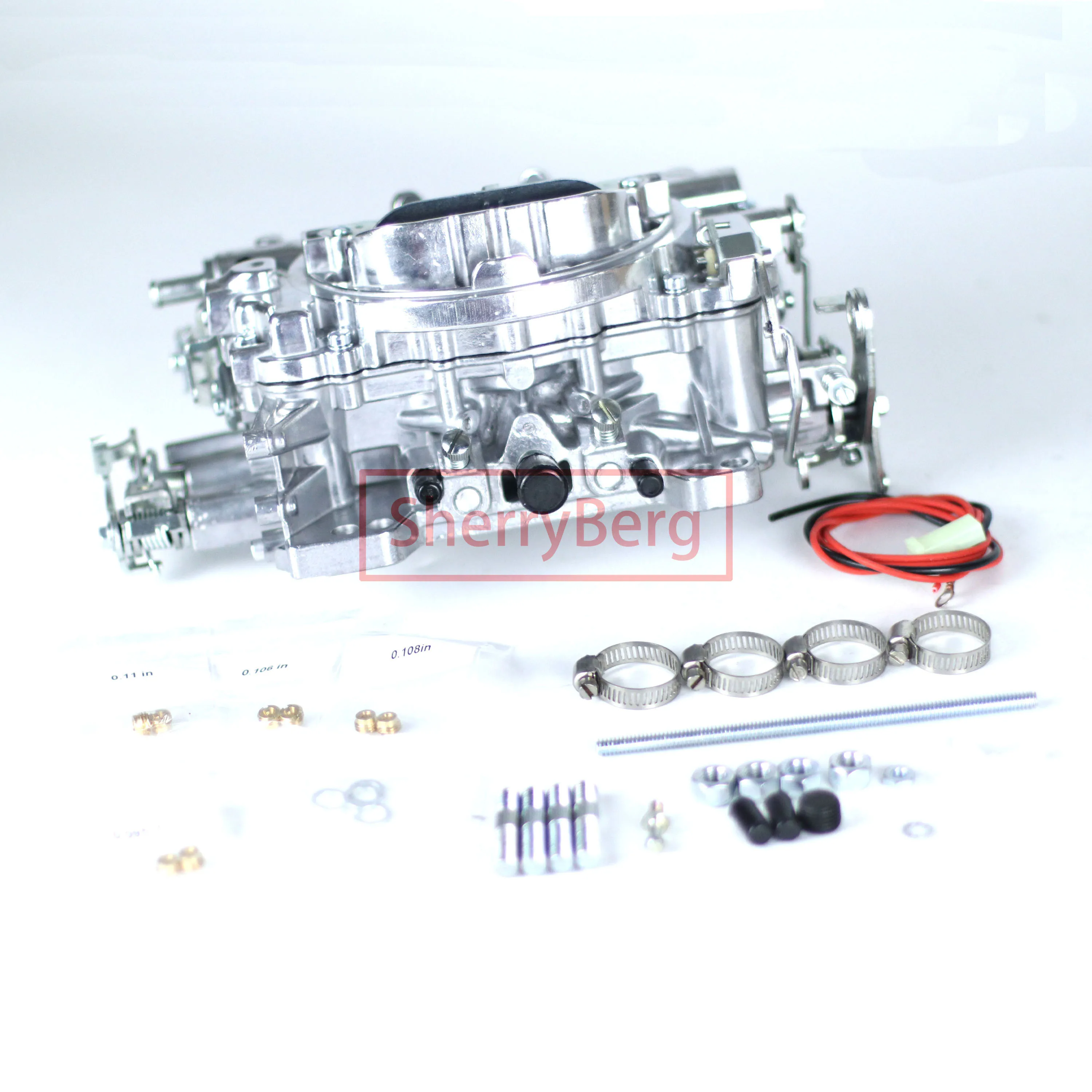 SherryBerg Perform 500 CFM 4bbl 사각 플랜지 수동 초크 기화기 Edelbrock Holley 9904 Wth Mechanical New 교체