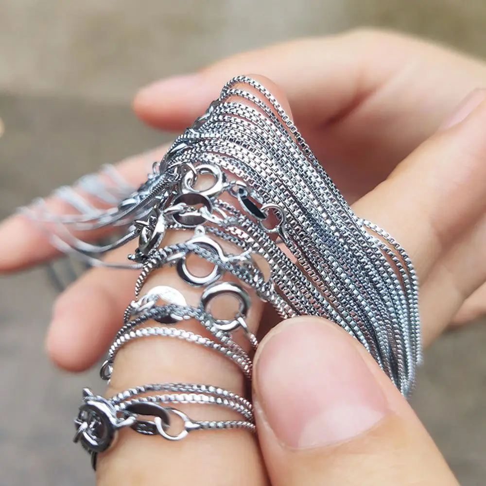 Silberketten Für Damen Und Herren Schlichte Schlangenkette_voghion.com