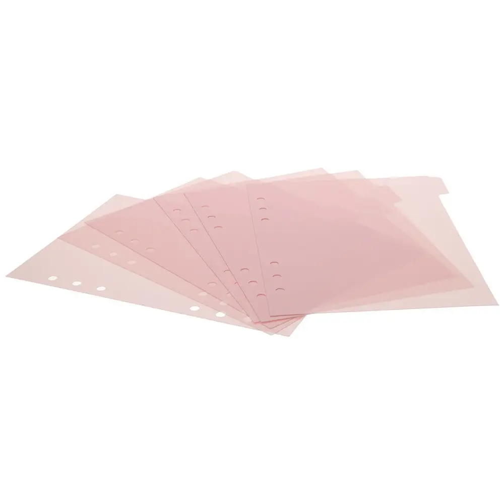 6 PCS 플래너 6 PCS 바인더 디바이더 6 링 플라스틱 인덱스 페이지 탭 핑크 A5 바인더 인덱스 디바이더 홈