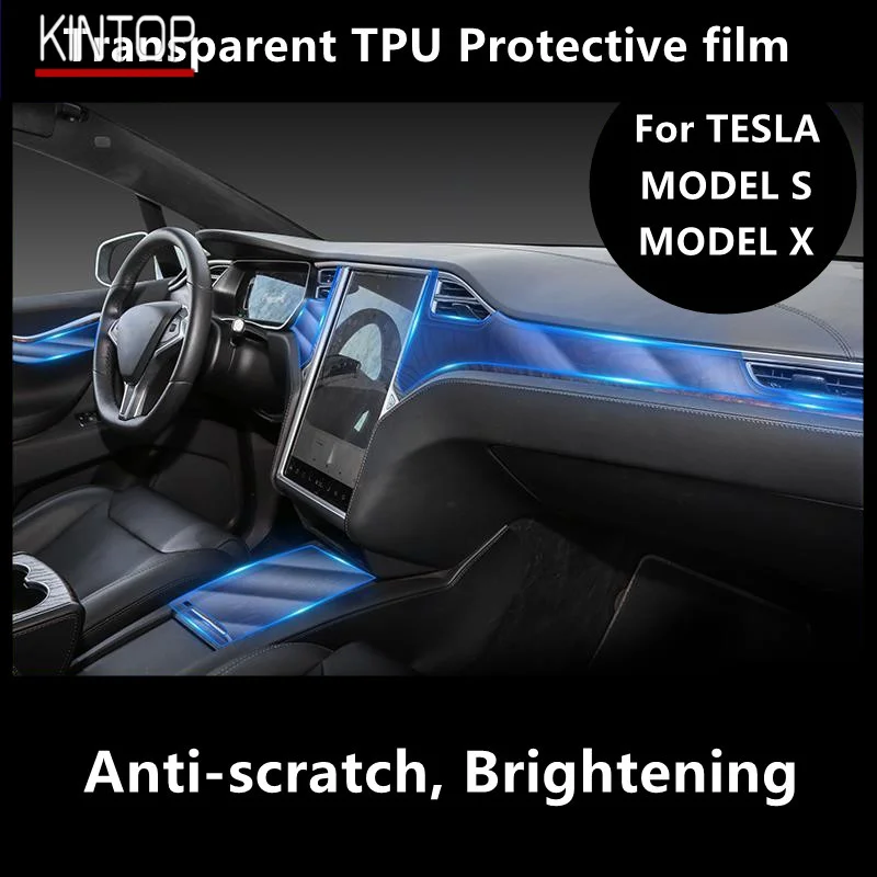 

For TESLA MODEL S/X 16-20 Car Interior Center Console Transparent TPU Protective Film Anti-scratch Repair Film Accessories Refit