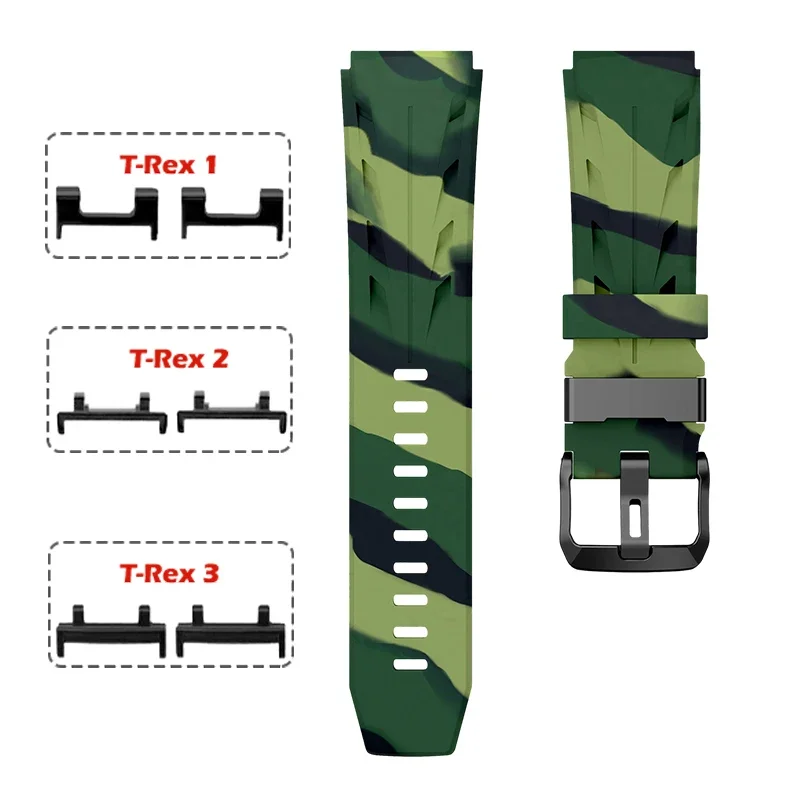 Breathable Black Silicone Strap with Metal Connector - Adjustable Sport Wristband