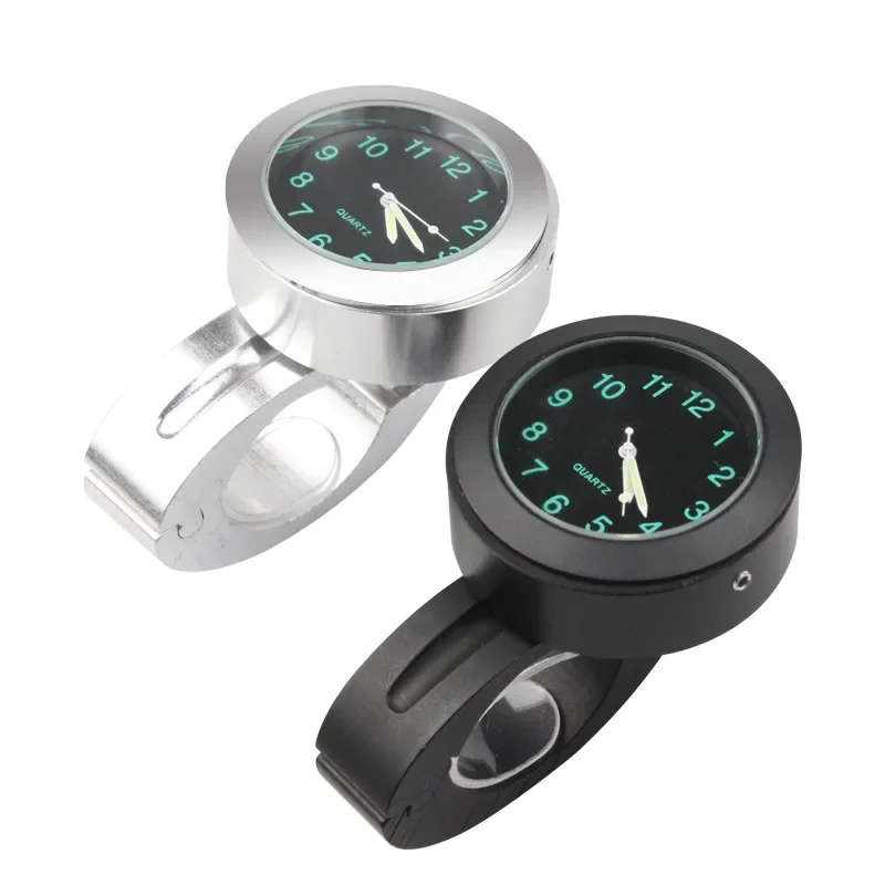 Motorcycle Handlebar Clock Universal Waterproof Chrome Motorcycle Bike Handlebar Mount Quartz Aluminum Luminous