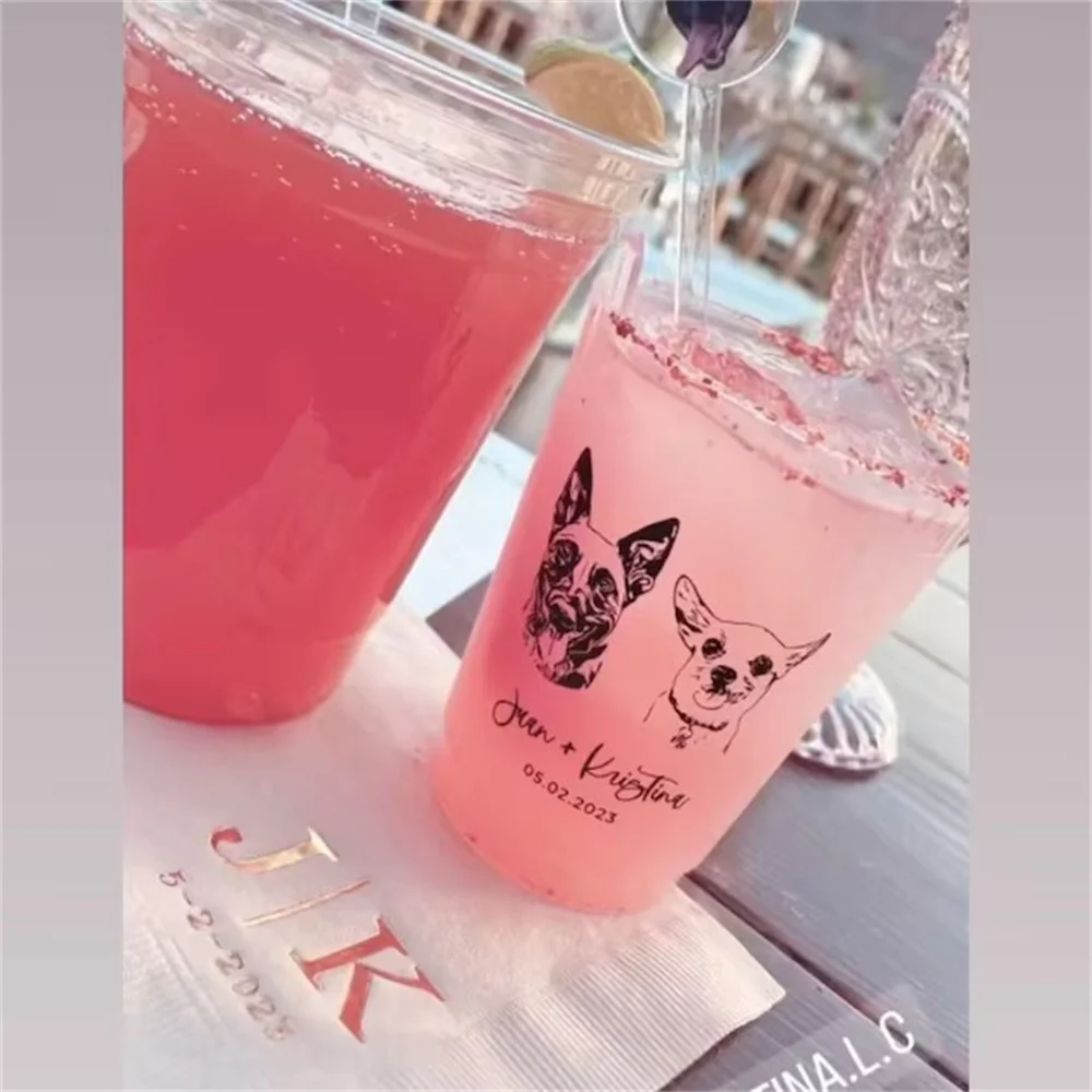 50pcs Personalized Napkins Wedding Cocktail Beverage Paper Anniversary Party Monogram Luncheon