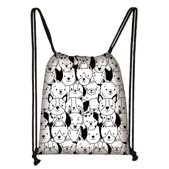 Kawaii Bichon Frise and Beagle Print Backpack