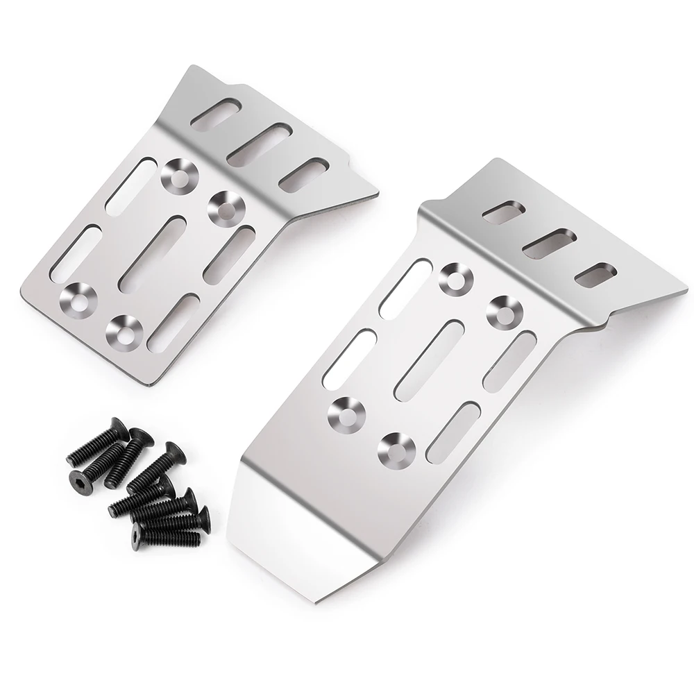 MIBIDAO Stanles Steel Front Skid Plate Rear Chassis Armor Protector für 1/18 Granite Grom RC Car Upgrade Teile Zubehör – Detail 1
