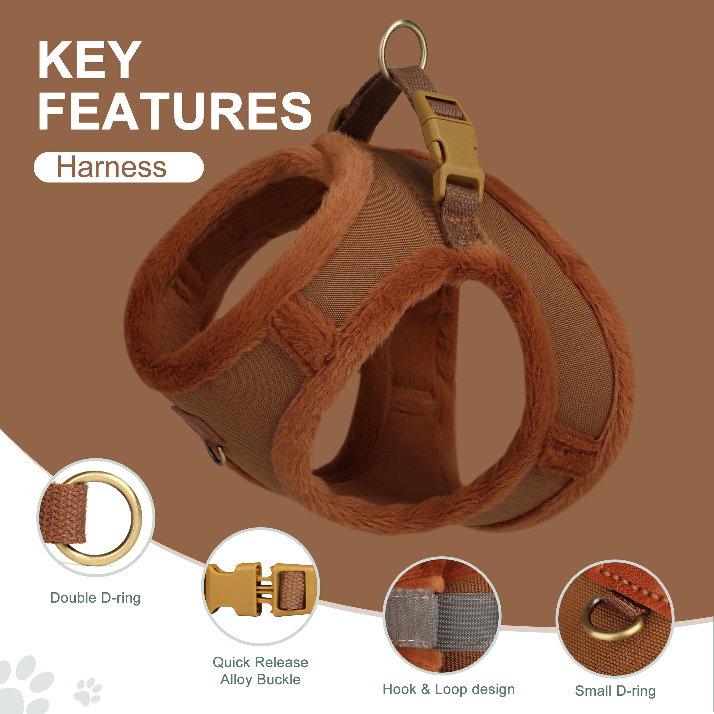 Pet Harness Leash Set Pet Harness Set Pet Leash Set 3 Layer Warm Dog Harness Leash Set