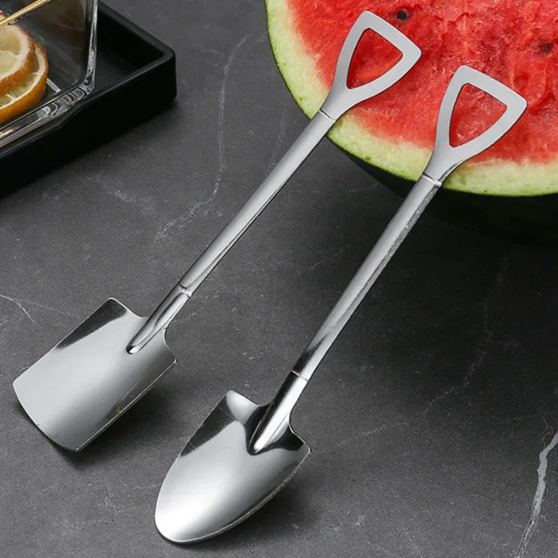 Shovel Spoons Coffee Fruit Watermelon Ice Cream Dessert Scoops Teaspoon Kitchen Tableware Stainless Steel