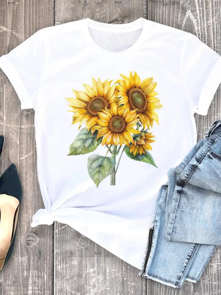 Women Clothing Trend Cute 90s Fashion White Tee Clothes Print Womens Casual Ladies Graphic T Short Sleeve O-neck T-shirts