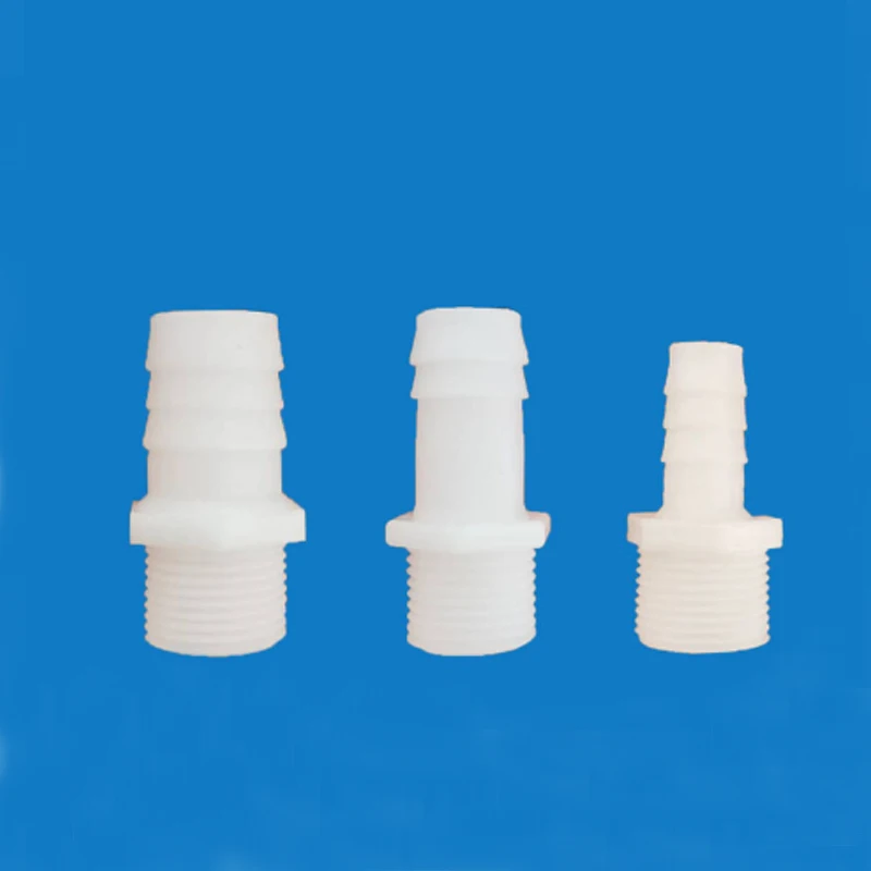 1PC Plastic Pipe Fitting 4-25mm Pagoda Barb to 1/2 3/4 male Thread Coupling Reducing Straight Fish Tank Hose Connector pipe fitting hose pipe fitting