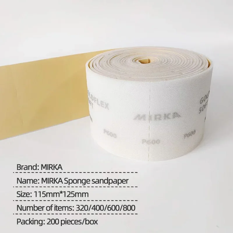 MIRKA Soft Sponge Sand Block Abrasive Sponge Sandpaper roll 115&times;125mm/PCS 320-800grit Car Paint Grinding Polishing Dry/Wate sanding discs sandpaper set polish sand paper sandpaper tools mini sandpaper kit