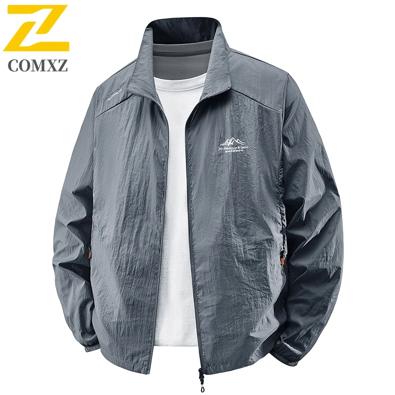 Men's Sunscreen Clothing Summer Thin Breathable Anti-UV Fishing Jacket Ice Silk Cool Technology Clothing Quick-drying Outdoor